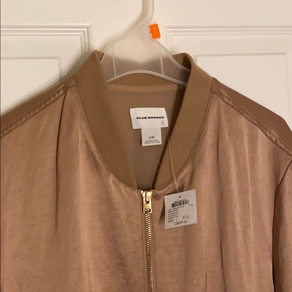 Club Monaco Gold bomber jacket “Bess Jacket” sizeL - Picture 2 of 5